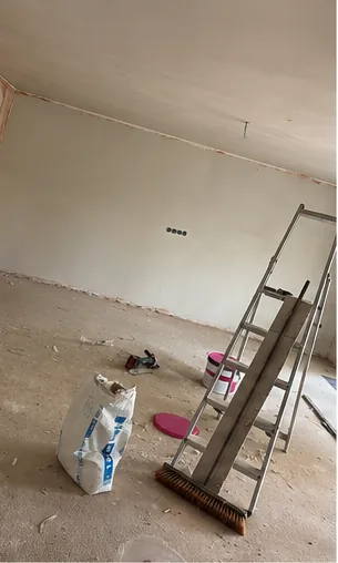 Wohnzimmer während der Renovierung